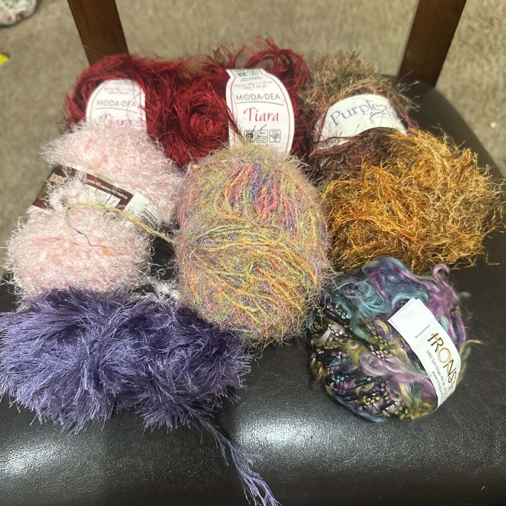 Lot Of 8 Balls Yarn Many Different Colors And Brands Most Are New